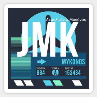 Mykonos (JMK) Airport // Sunset Baggage Tag Sticker